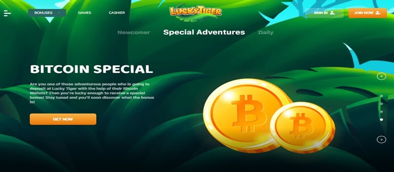 gelukkige tijger bitcoin-bonus