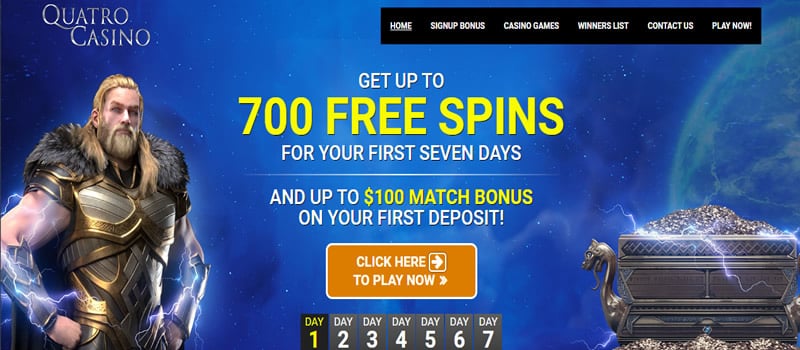 quatro casinobonus 700 gratis spins