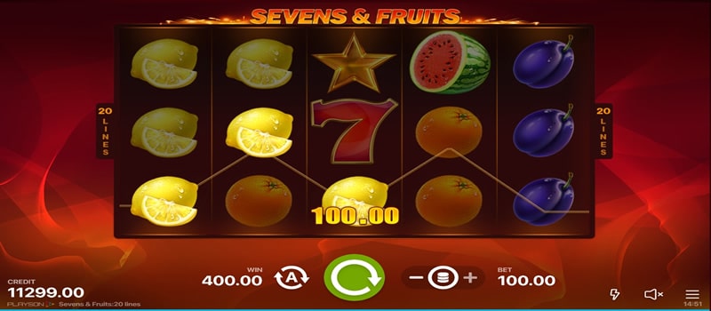 zevens en fruit jackpot